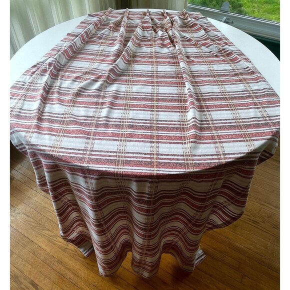 Vintage 70s pleated curtains, pair of red/white stripes or single green panel - Picture 3 of 10